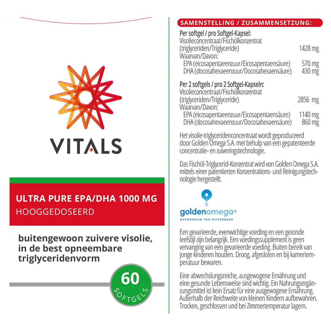 Vitals Ultra Pure Omega-3 EPA/DHA 1000 mg
